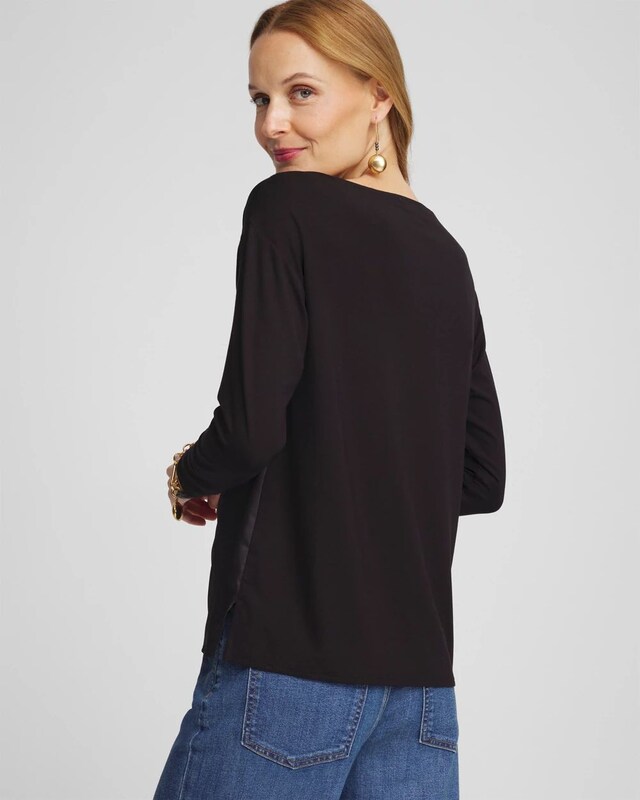 Satin Leaves Long Sleeve Tee - image 3